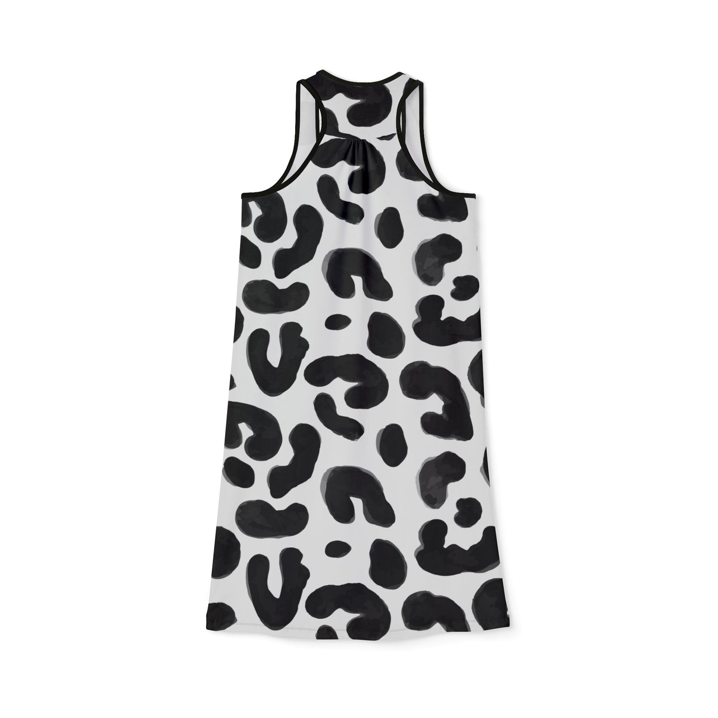 Racerback Dress - Trendy bianco&nero Leopard Print