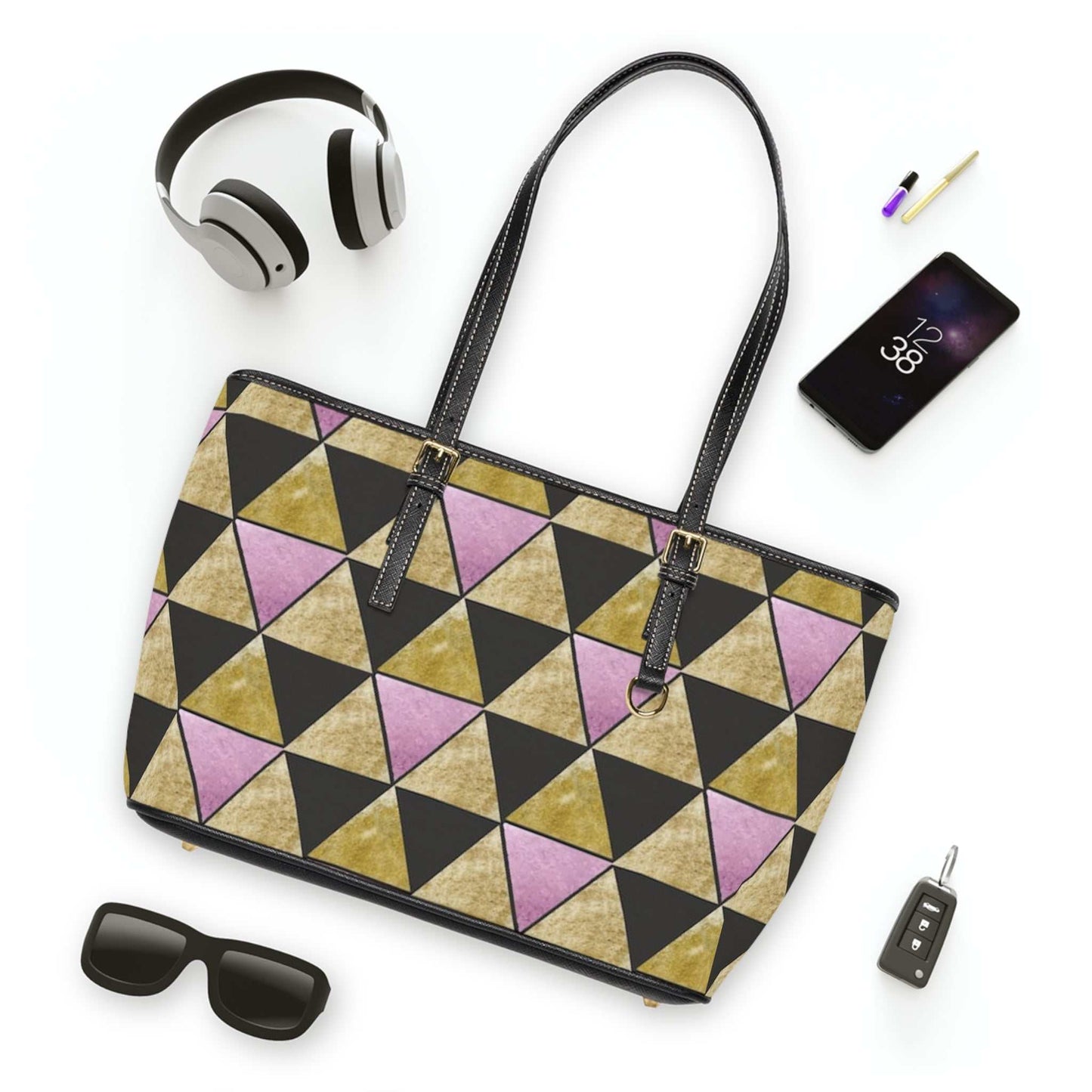 Chic Geometric Borsa di Pelle – Modern Italian Leather Handbag