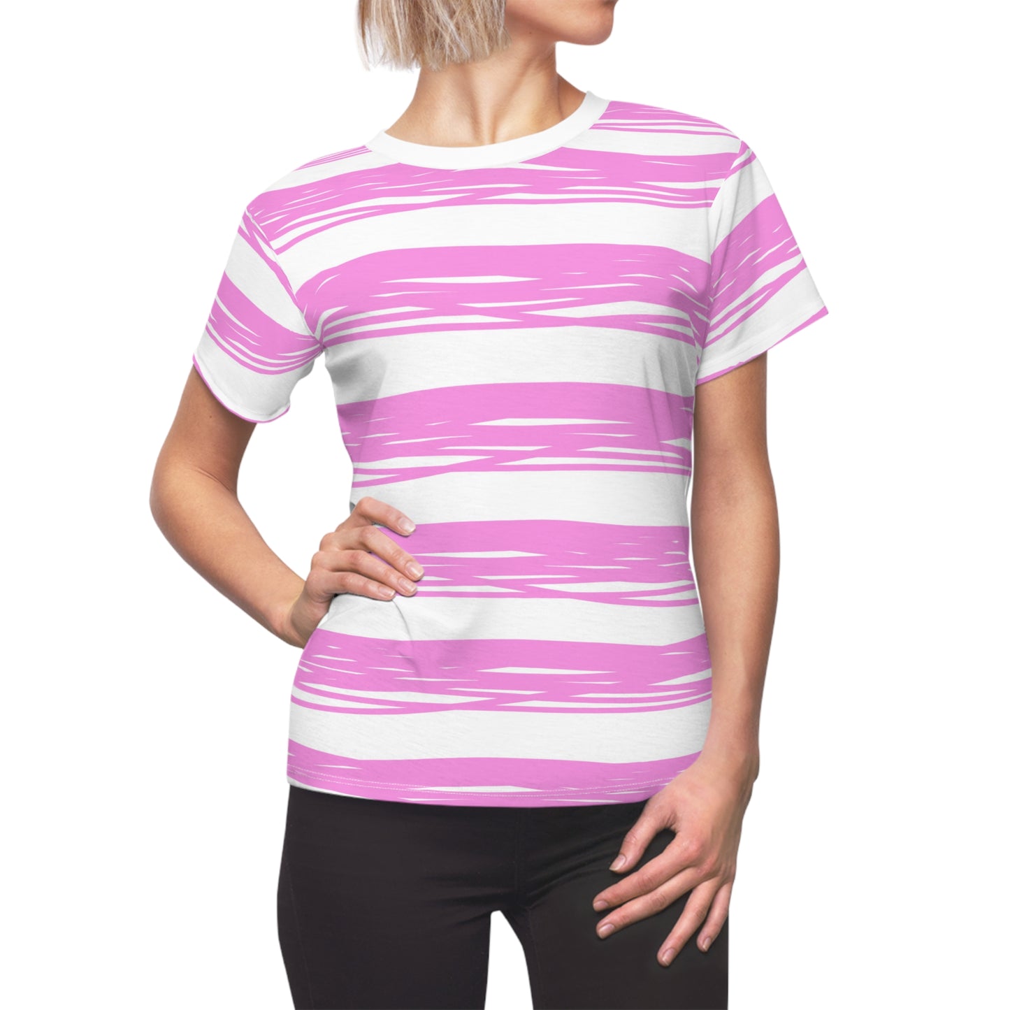 Stylish Tee with righe rosa