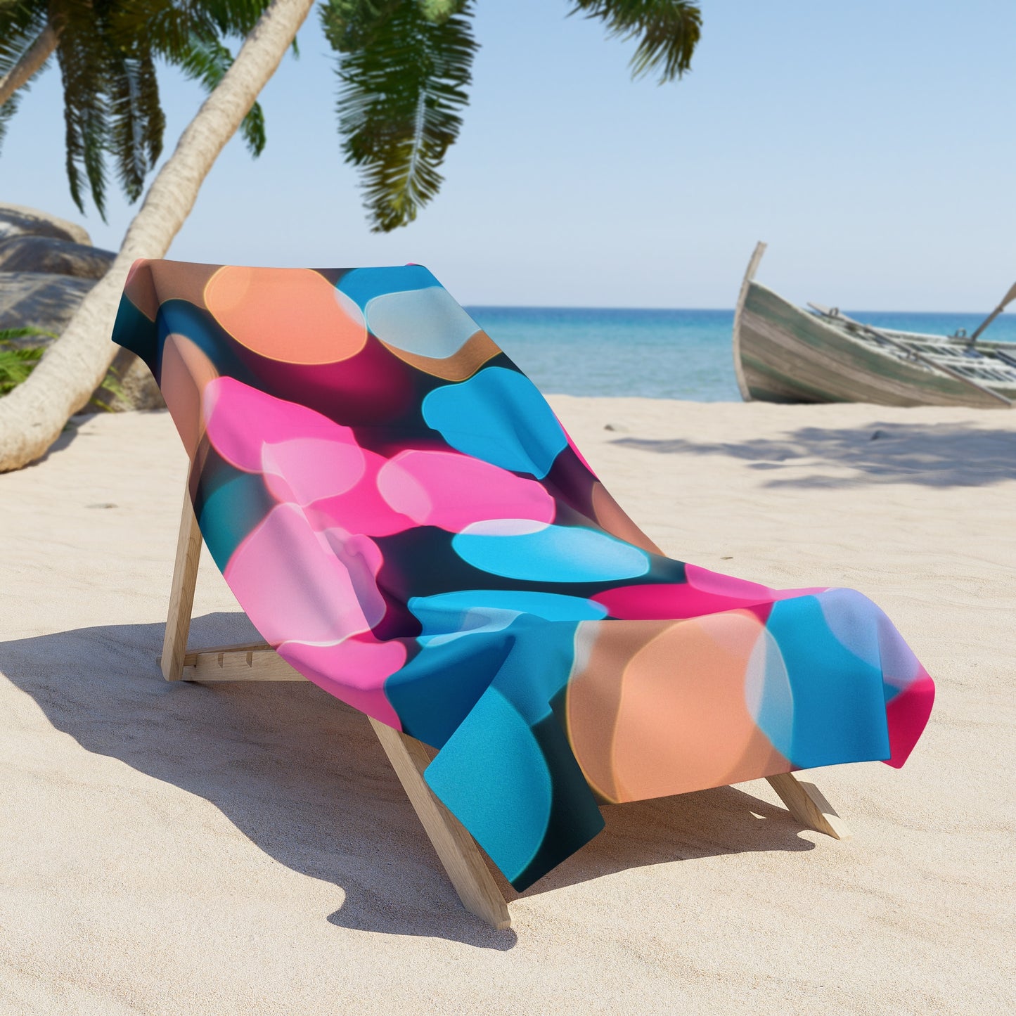 Vibrant Bokeh Beach Towel - Colorful Summer Essentials