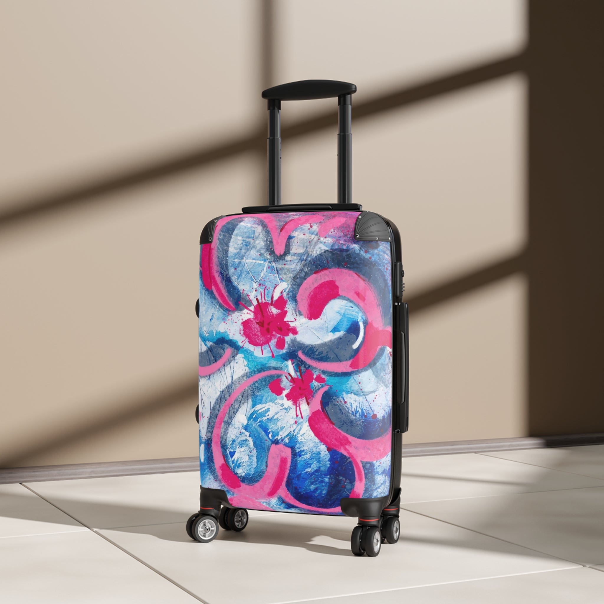 Travel Suitcase with Floral Design
