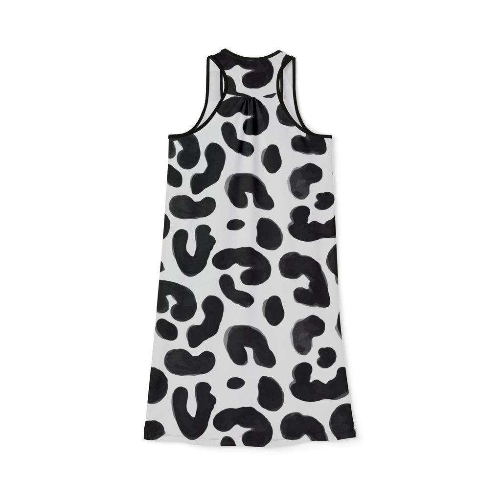 Racerback Dress - Trendy bianco&nero Leopard Print