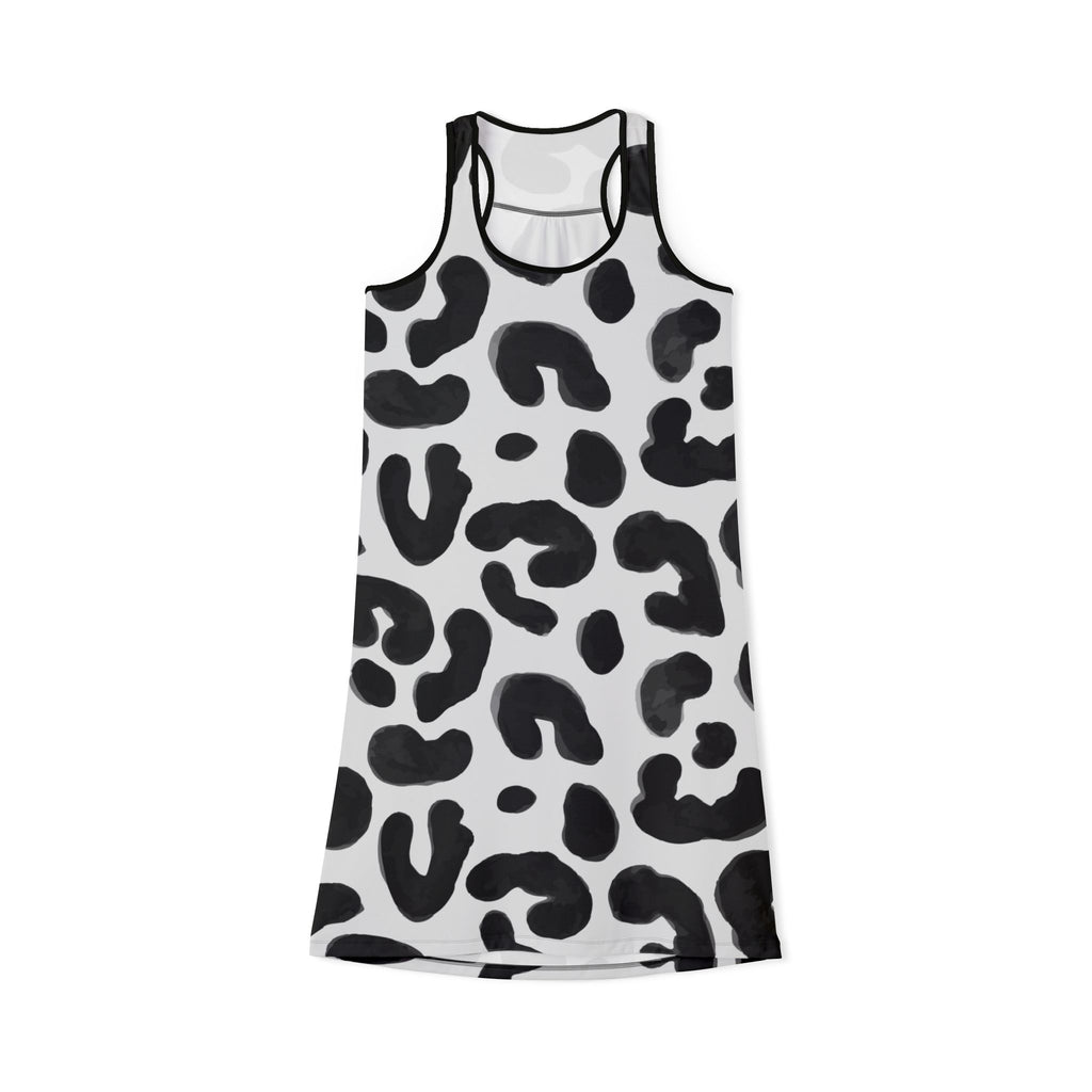 Racerback Dress - Trendy bianco&nero Leopard Print