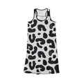 Racerback Dress - Trendy bianco&nero Leopard Print