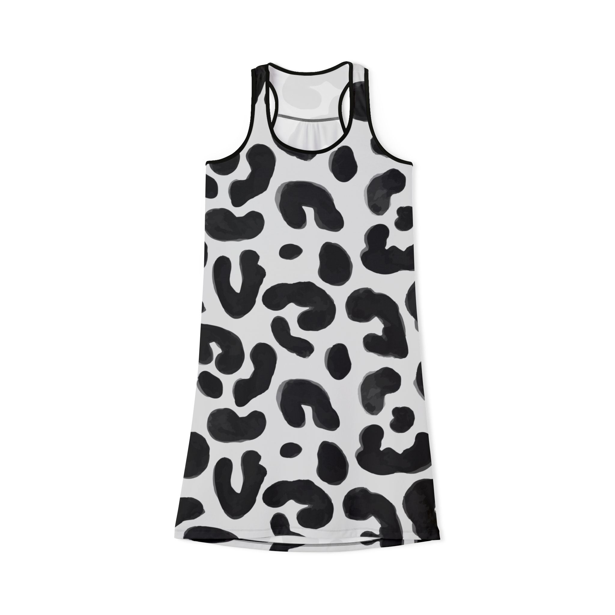 Racerback Dress - Trendy bianco&nero Leopard Print