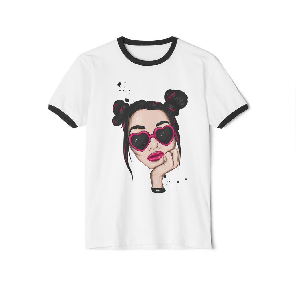 Trendy Graphic Ringer T-Shirt