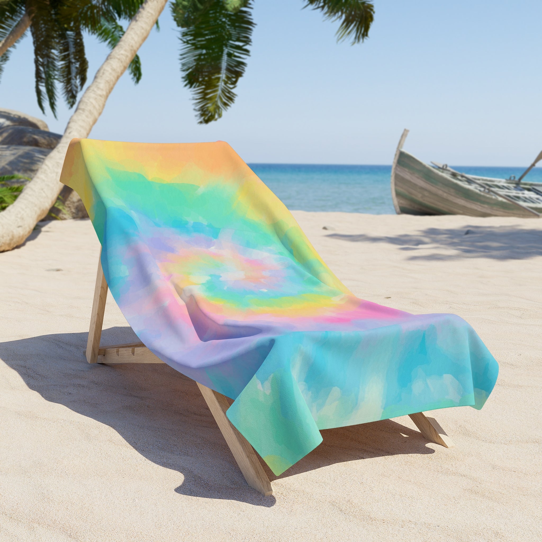 Colorful Tie-Dye Beach Towel
