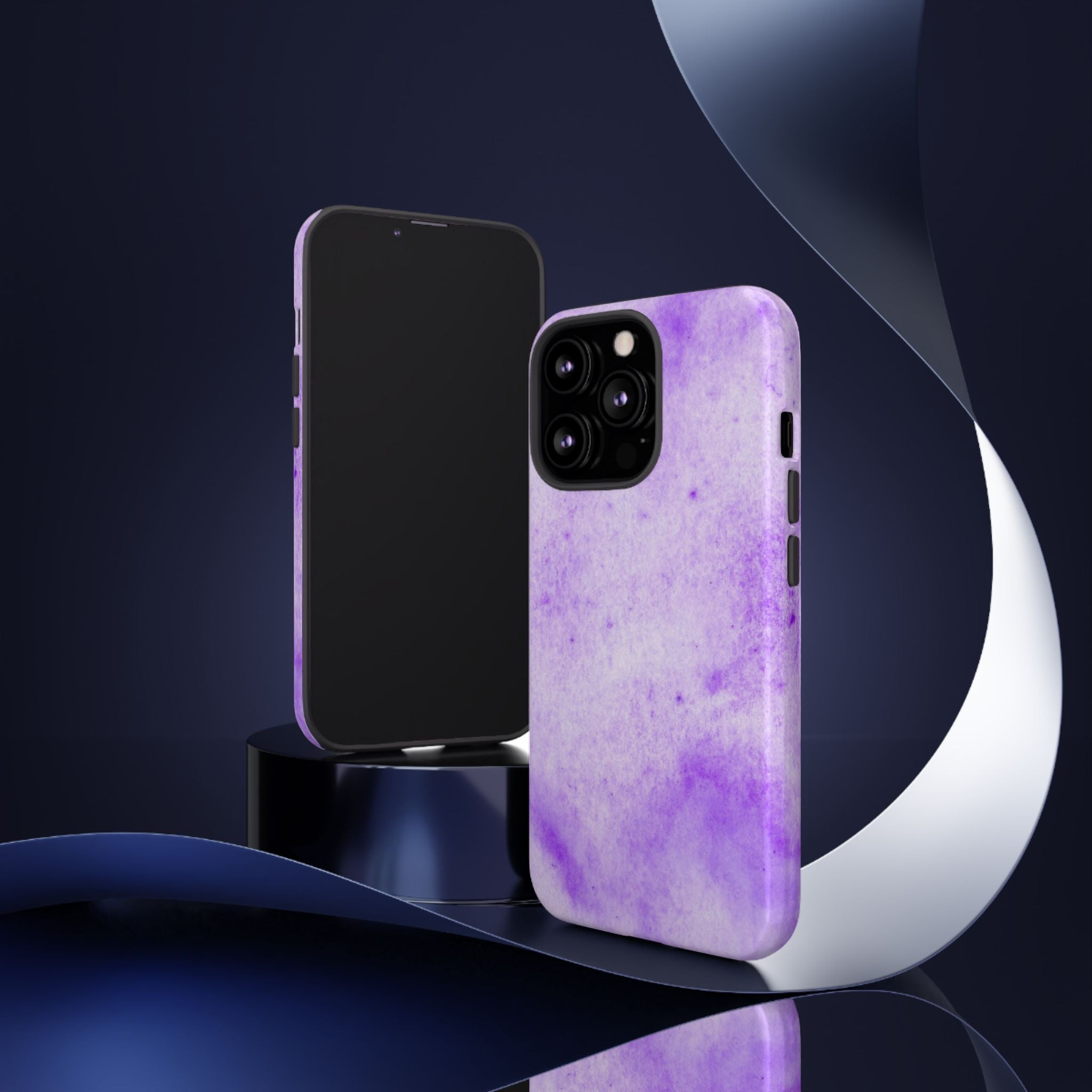 Stylish Phone Case, Purple Marble Design