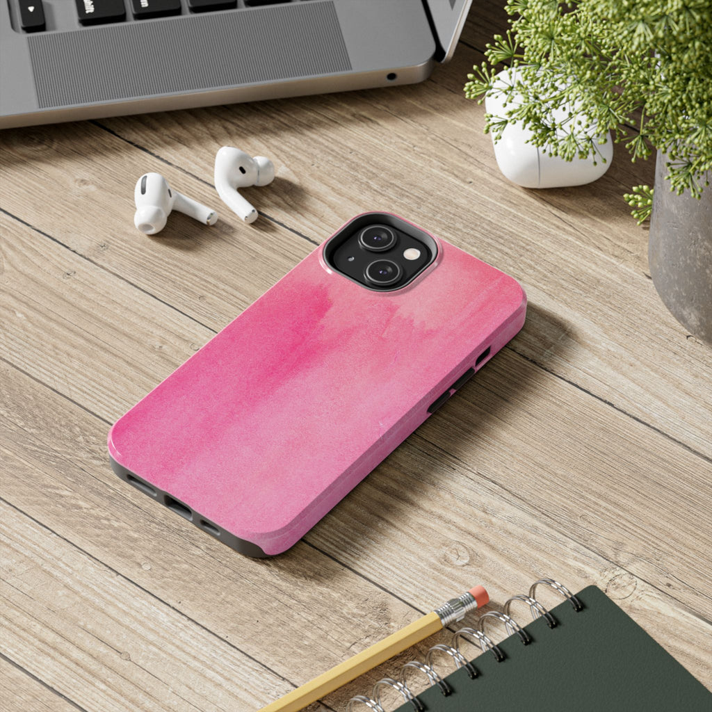 Custodie eleganti e resistenti per telefono - Design acquerello rosa, protezione durevole, idea regalo per adolescenti, accessori tecnologici alla moda