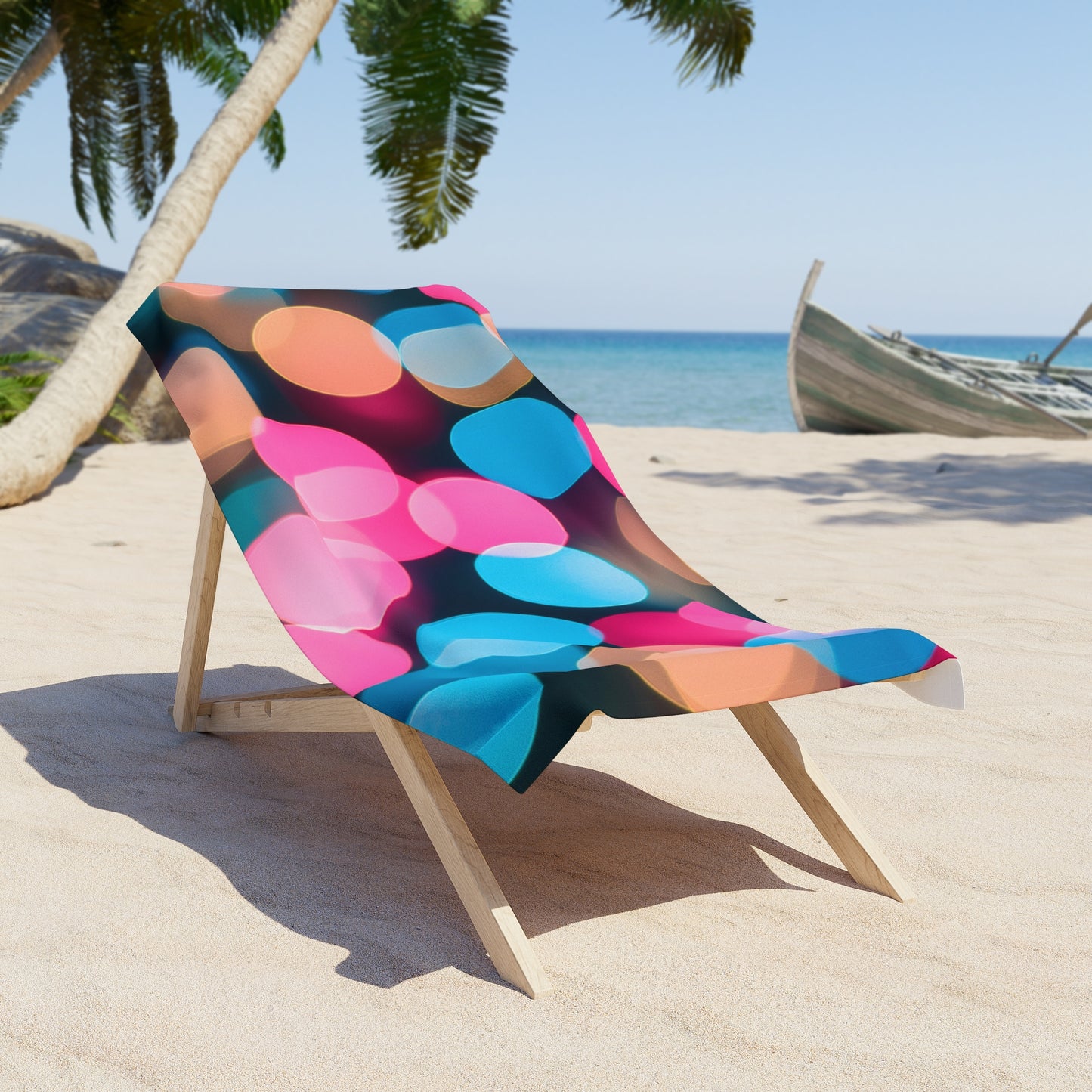 Vibrant Bokeh Beach Towel - Colorful Summer Essentials