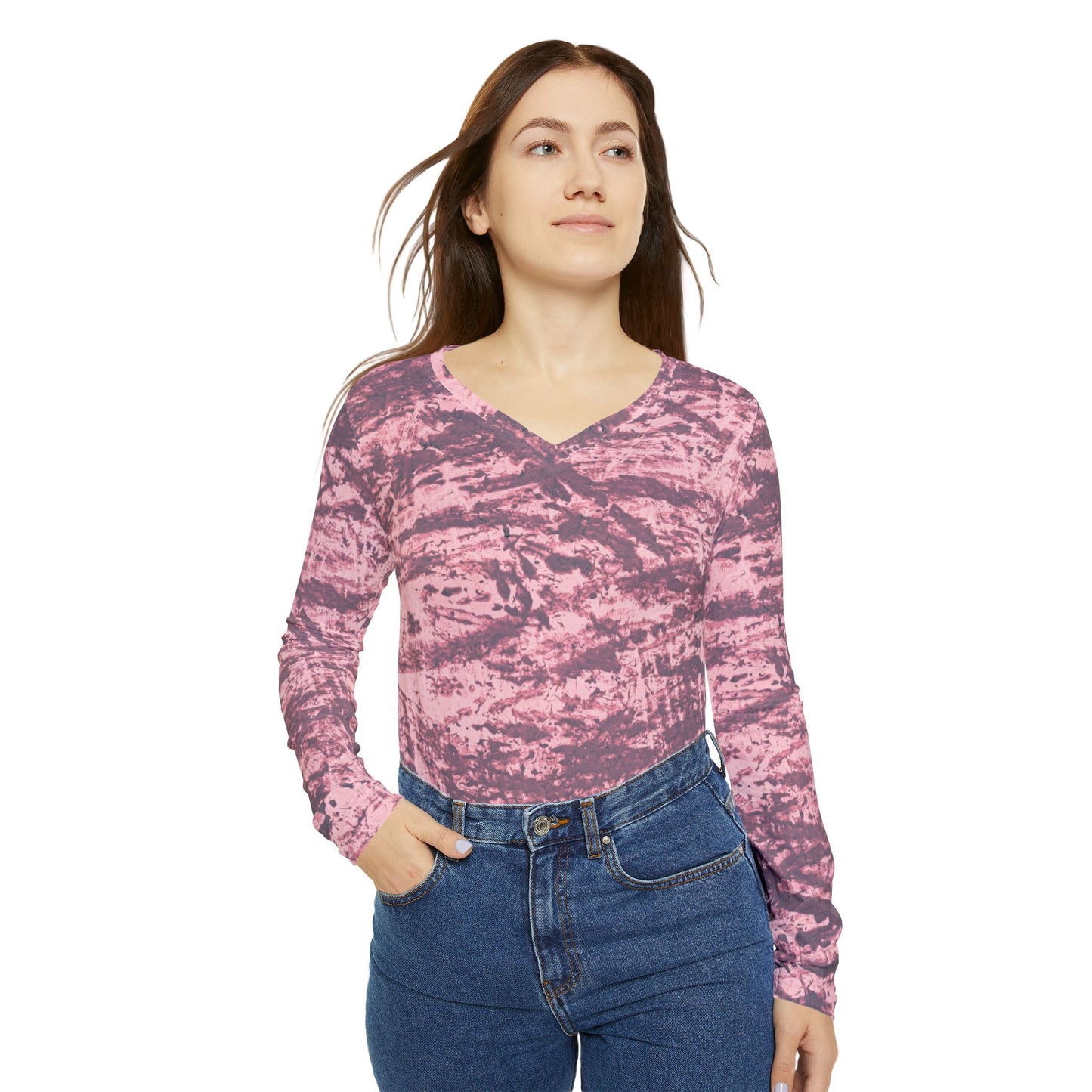 Elegante camicia a maniche lunghe da donna, top casual alla moda, da indossare tutti i giorni, regalo per lei, elegante capo con scollo a V