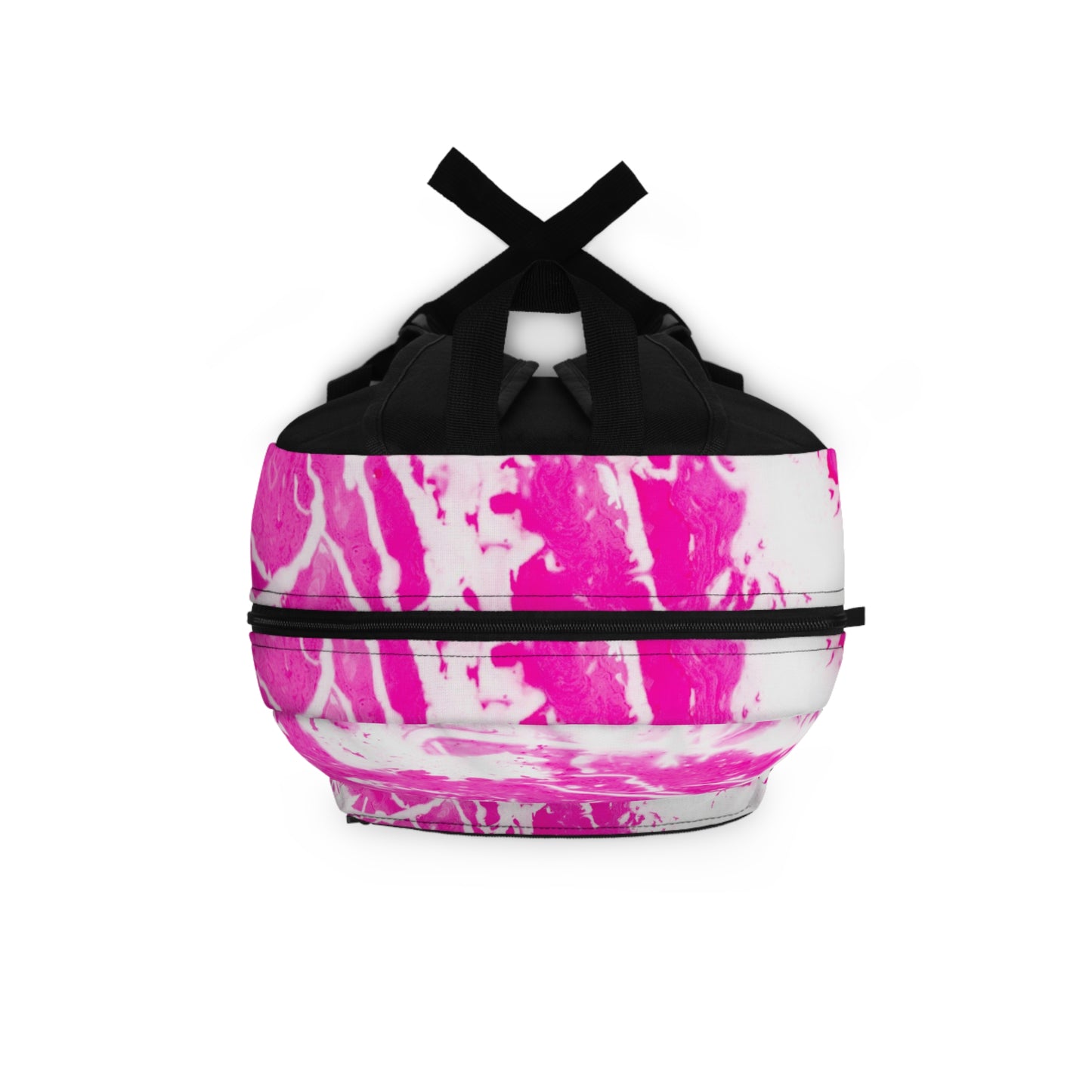 Zaino in marmo rosa vibrante, elegante borsa per libri, zaino scolastico alla moda, borsa da viaggio unica, borsa tote chic, zaino accattivante