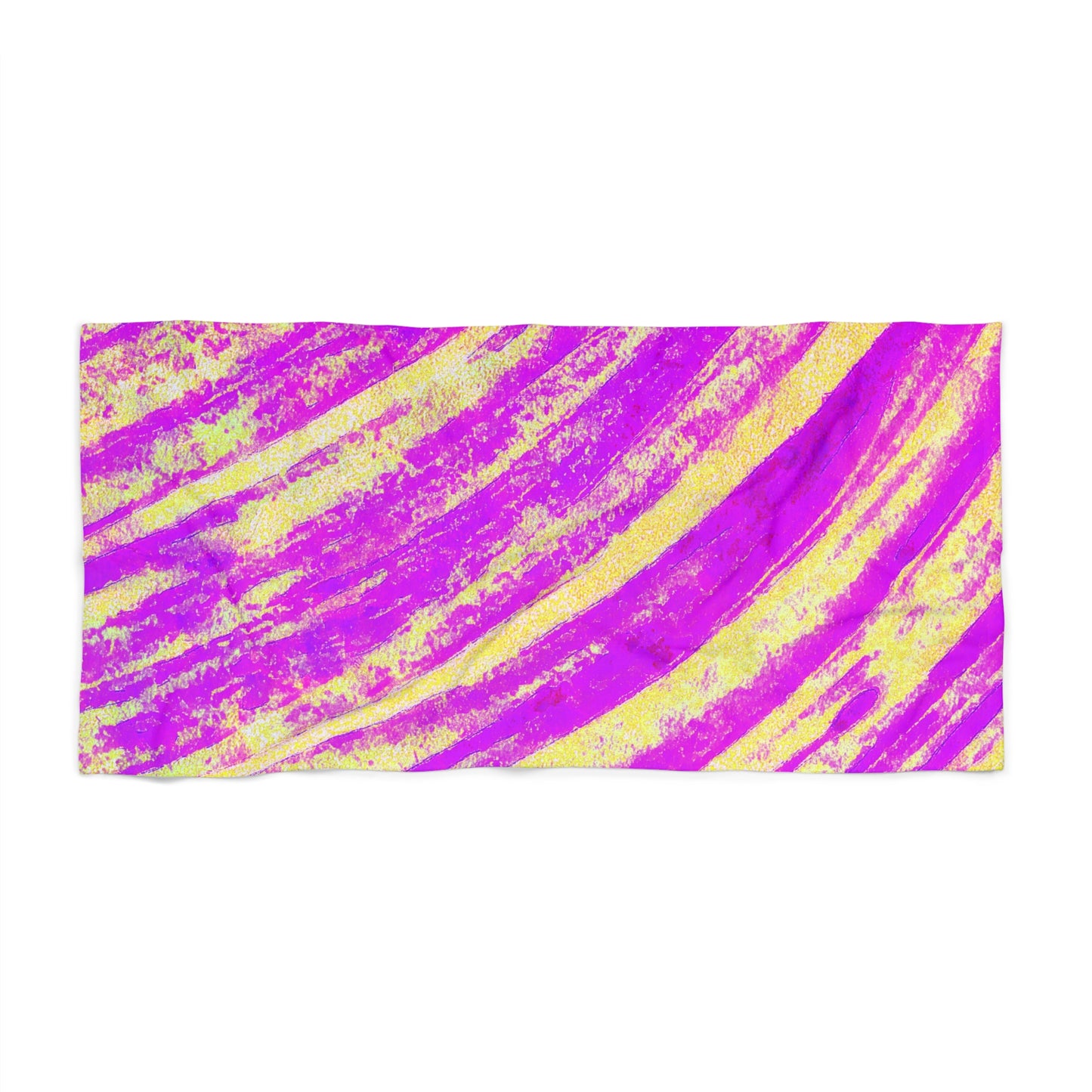 Vibrant Pink Wave Beach Towel