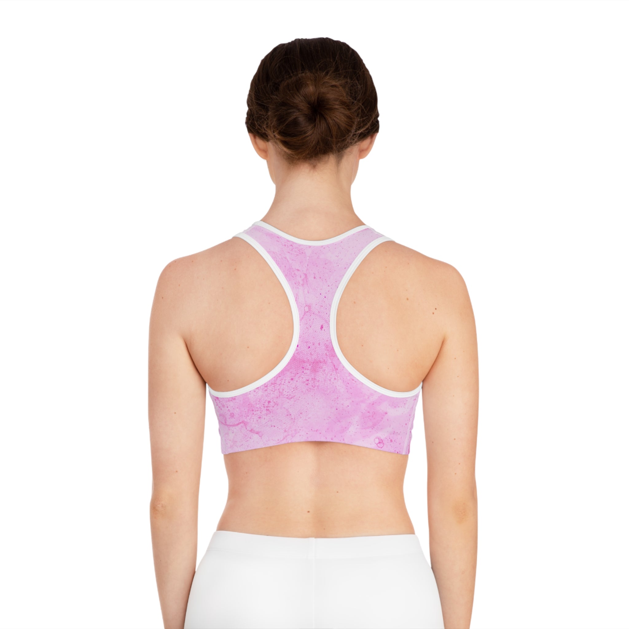 Pink Marble Sports Bra