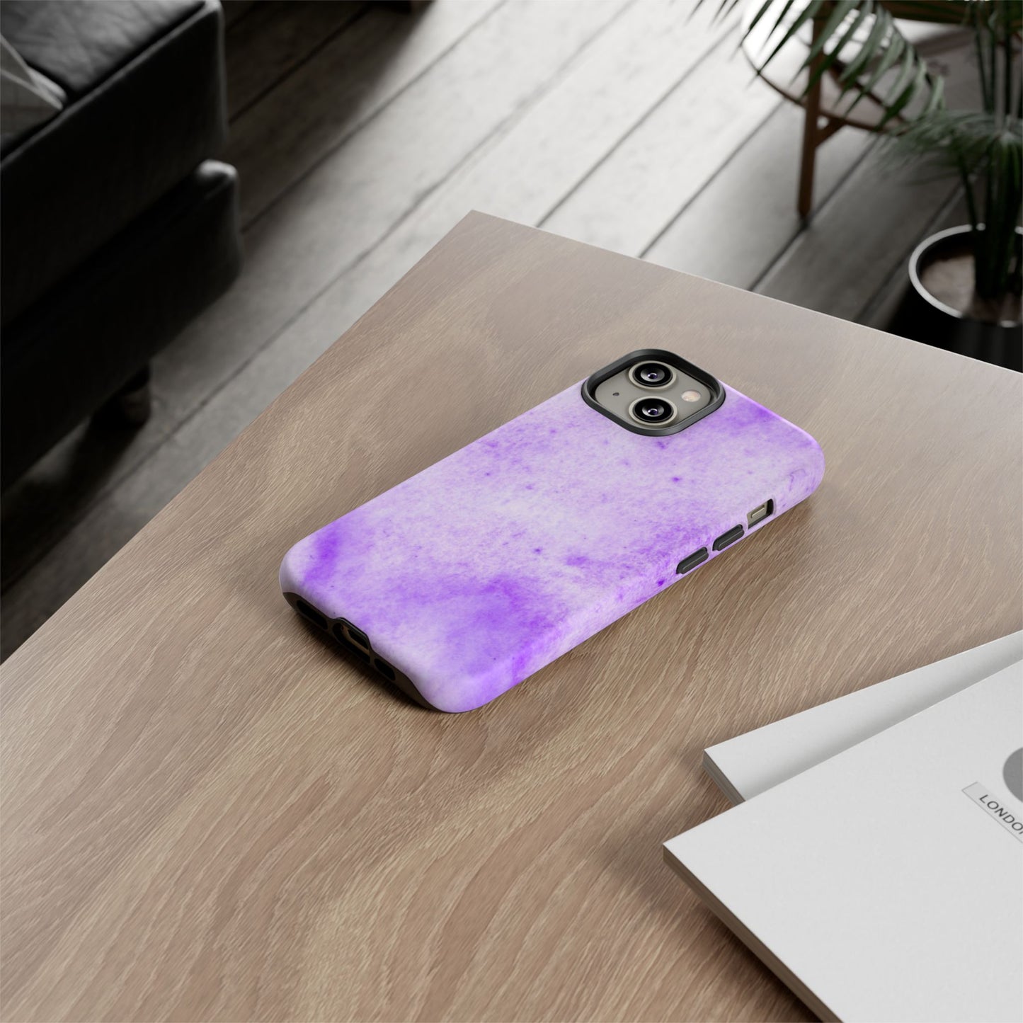 Stylish Phone Case, Purple Marble Design