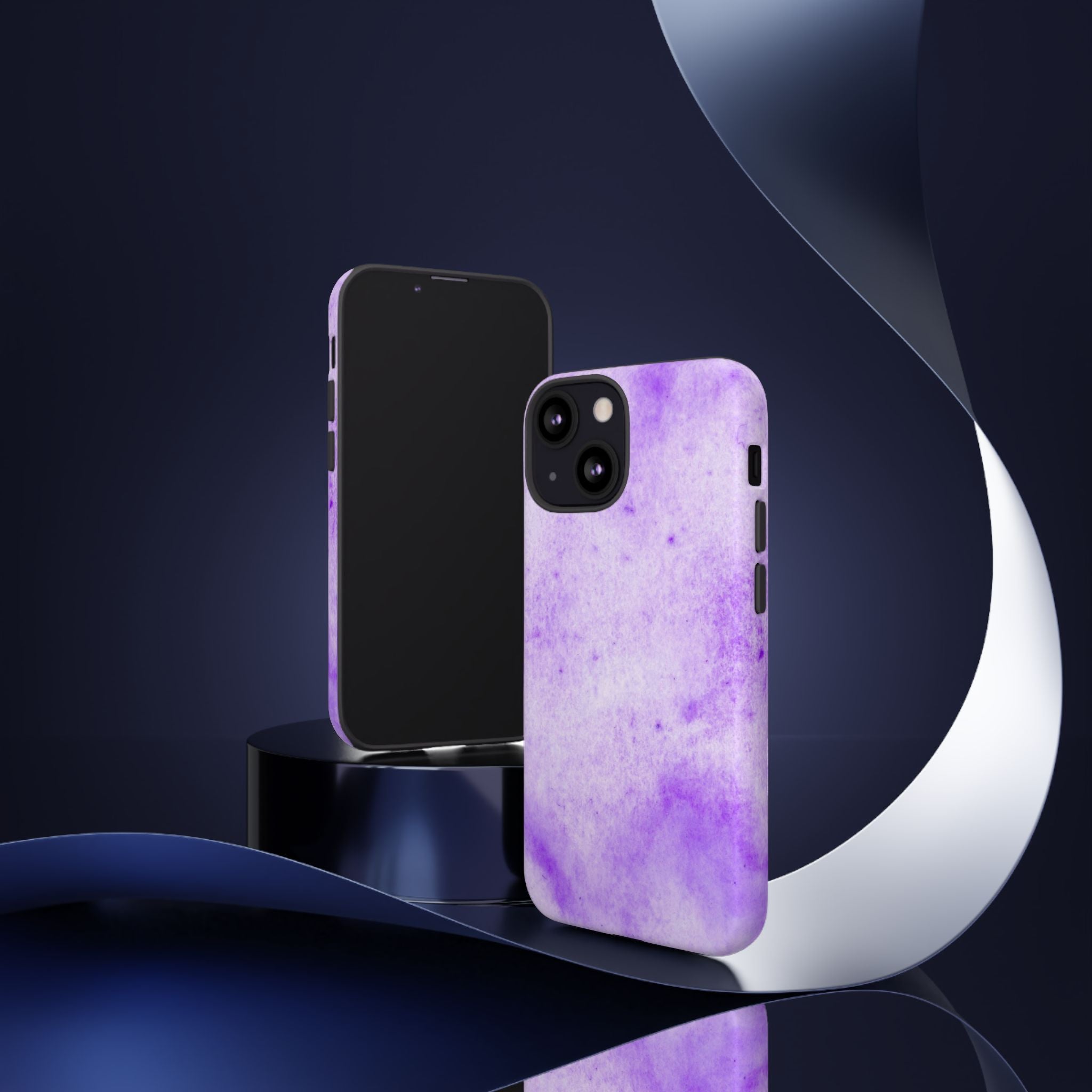Stylish Phone Case, Purple Marble Design