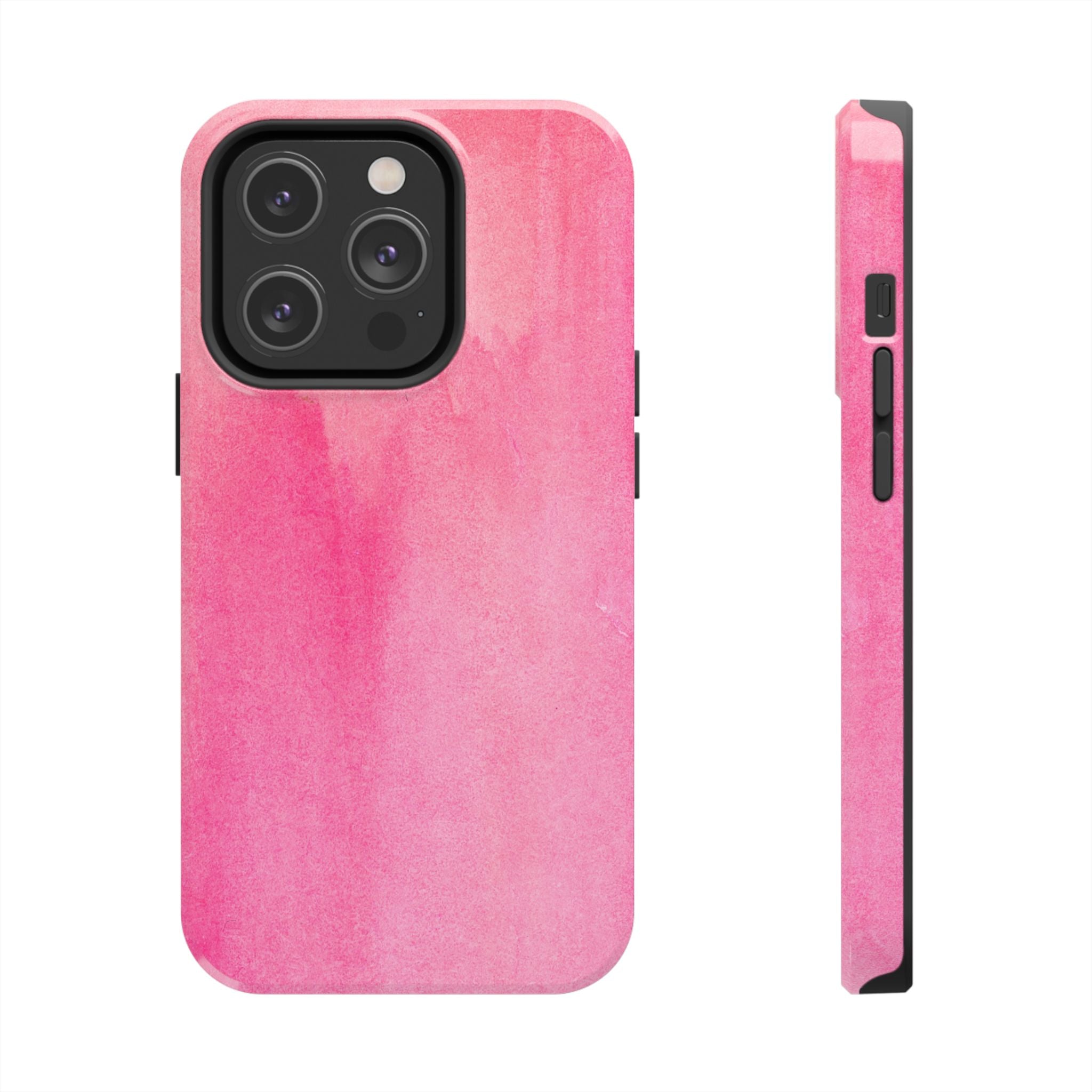 Custodie eleganti e resistenti per telefono - Design acquerello rosa, protezione durevole, idea regalo per adolescenti, accessori tecnologici alla moda