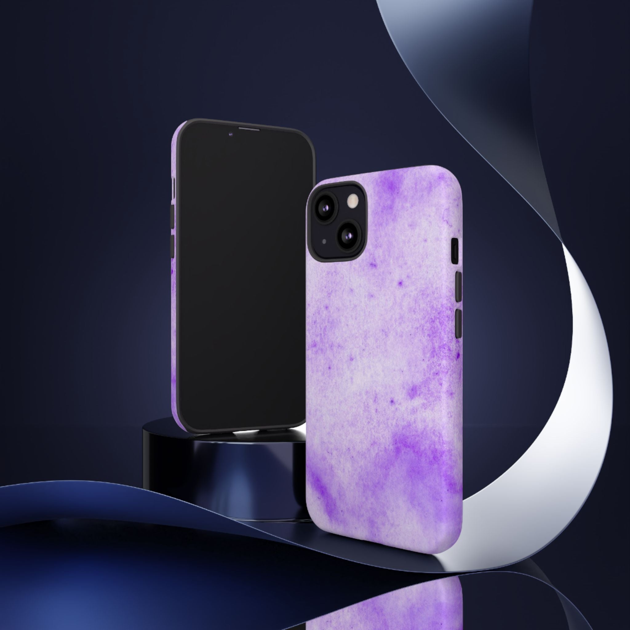 Stylish Phone Case, Purple Marble Design