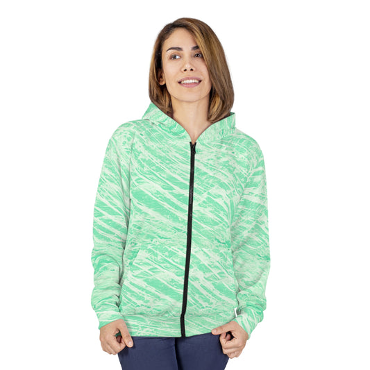 Felpa con cappuccio unisex con zip e effetto tie-dye, comodo abbigliamento casual, perfetto per eventi all'aperto, per rilassarsi a casa, regalo per chi detta le tendenze, moda primaverile