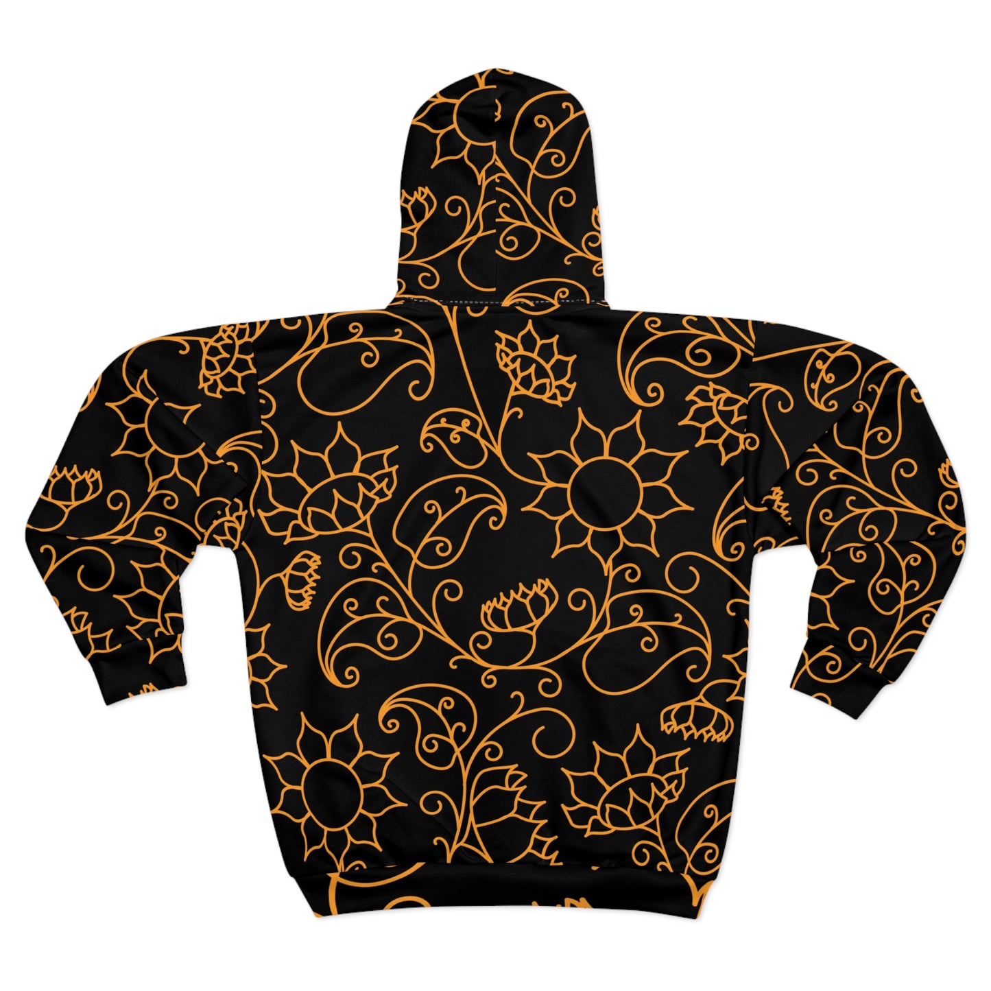 Elegant Floral Zip Hoodie