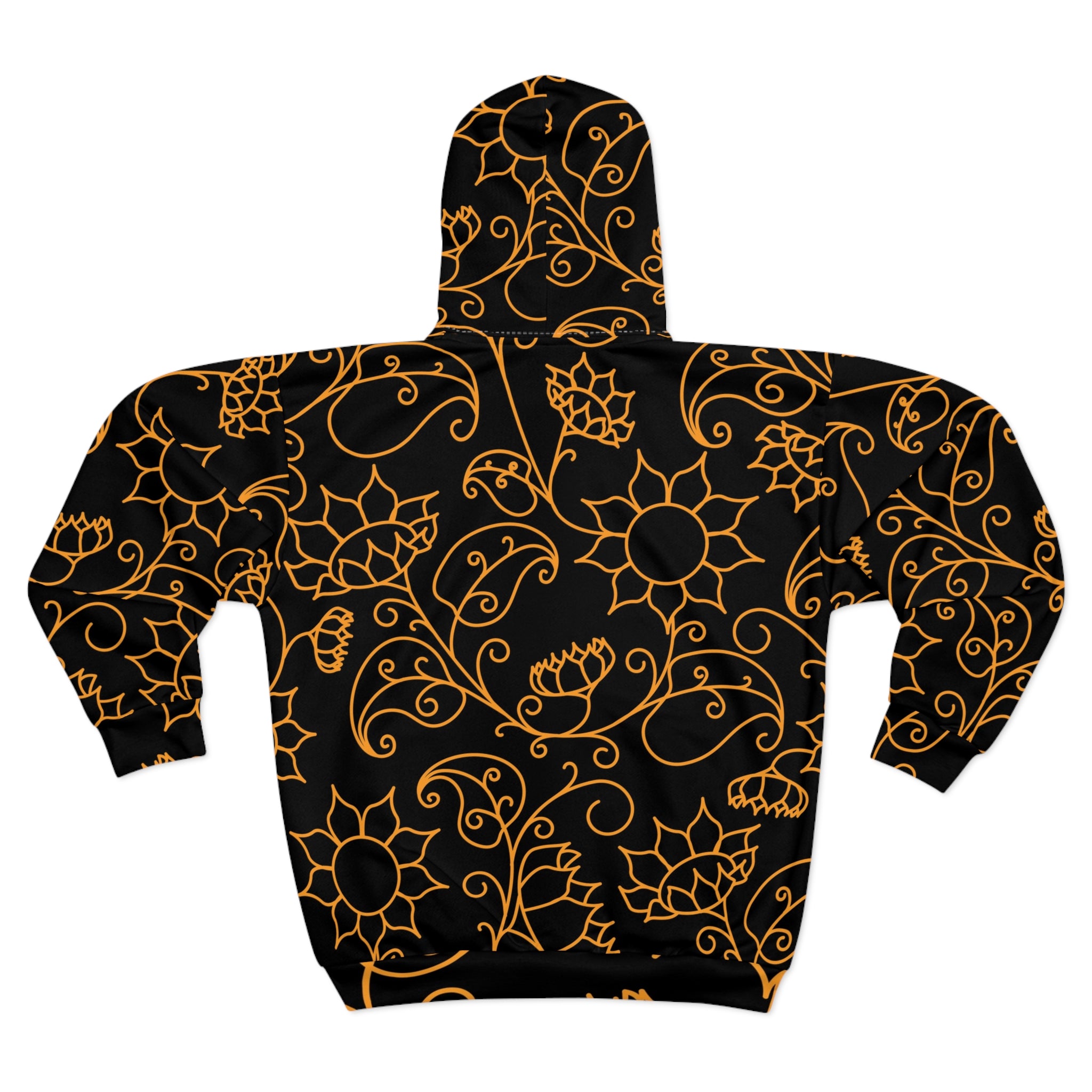 Elegant Floral Zip Hoodie