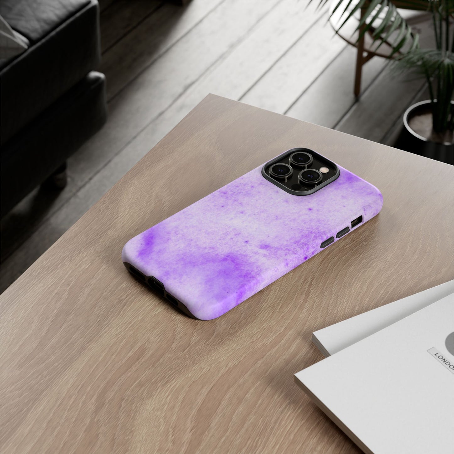 Stylish Phone Case, Purple Marble Design