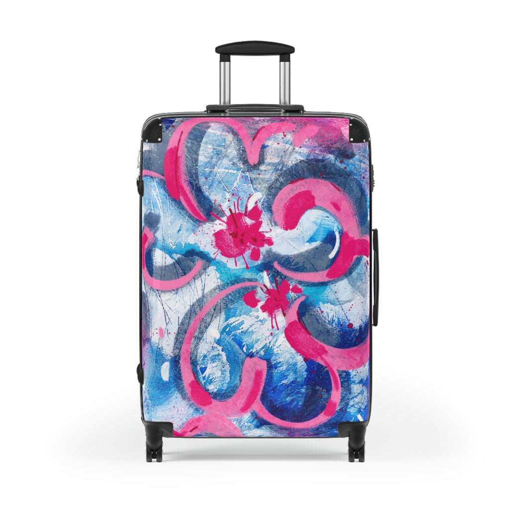 Travel Suitcase with Floral Design
