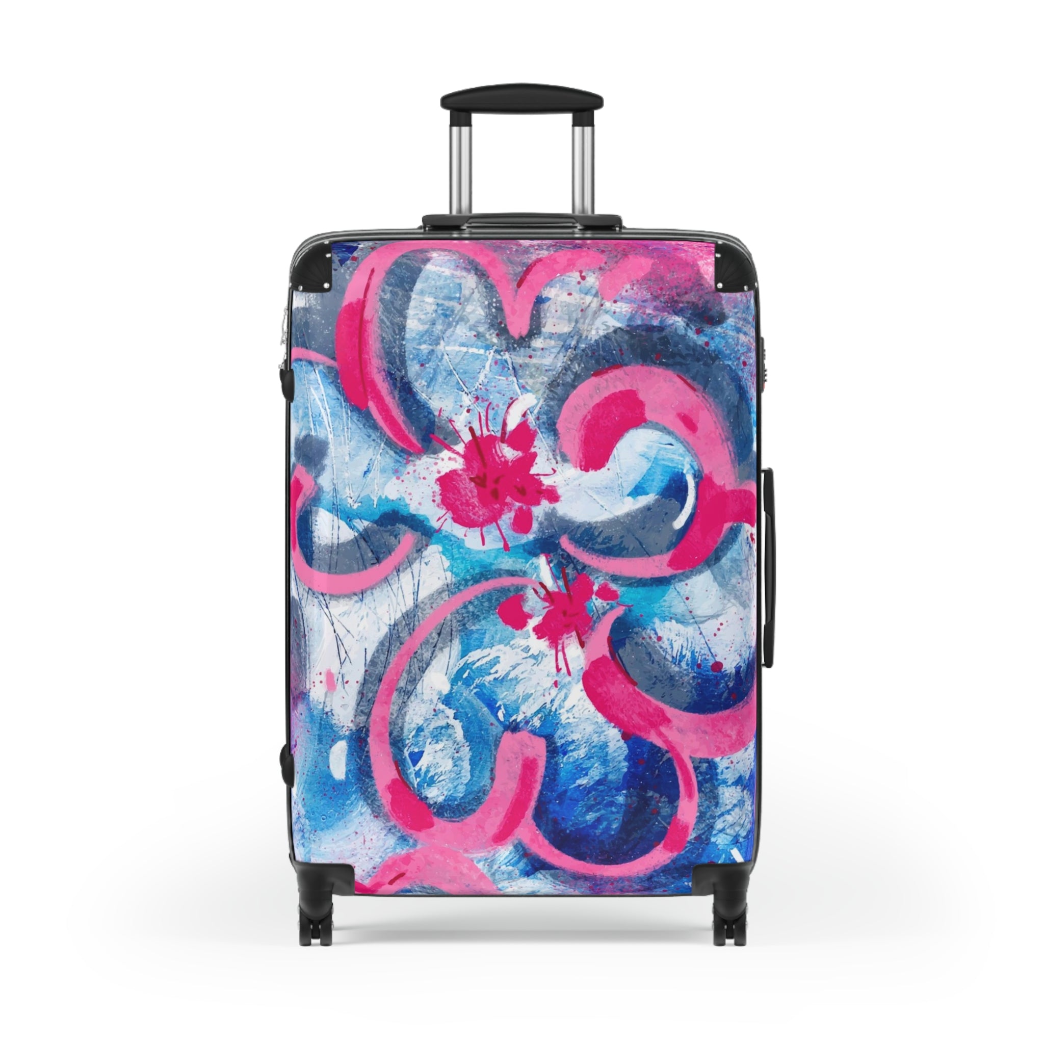 Travel Suitcase with Floral Design