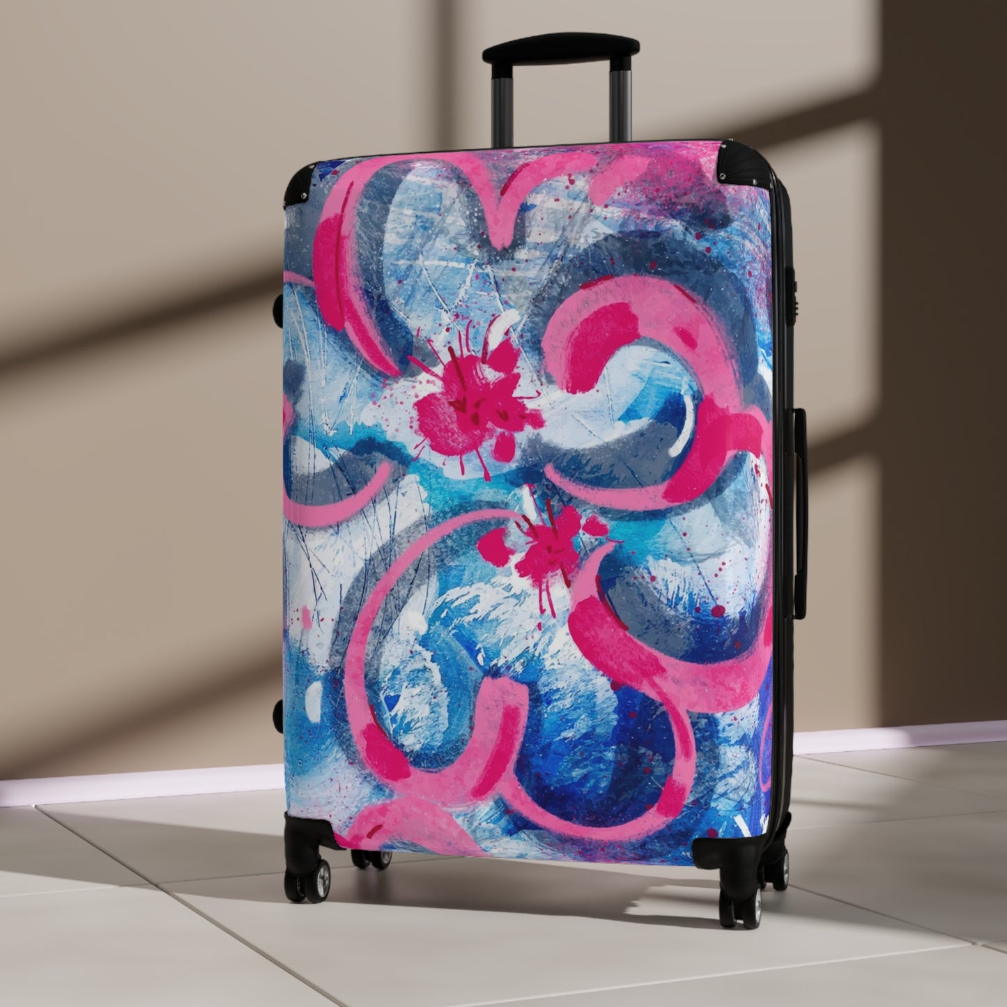 Travel Suitcase with Floral Design