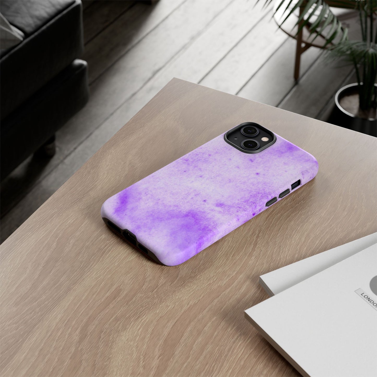 Stylish Phone Case, Purple Marble Design