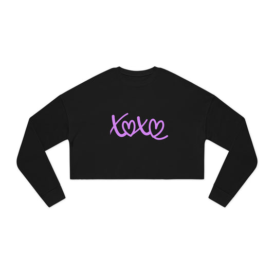 Felpa corta da donna comoda con motivo a baci, top corto casual, abbigliamento da strada alla moda, perfetta come regalo, San Valentino, moda autunnale