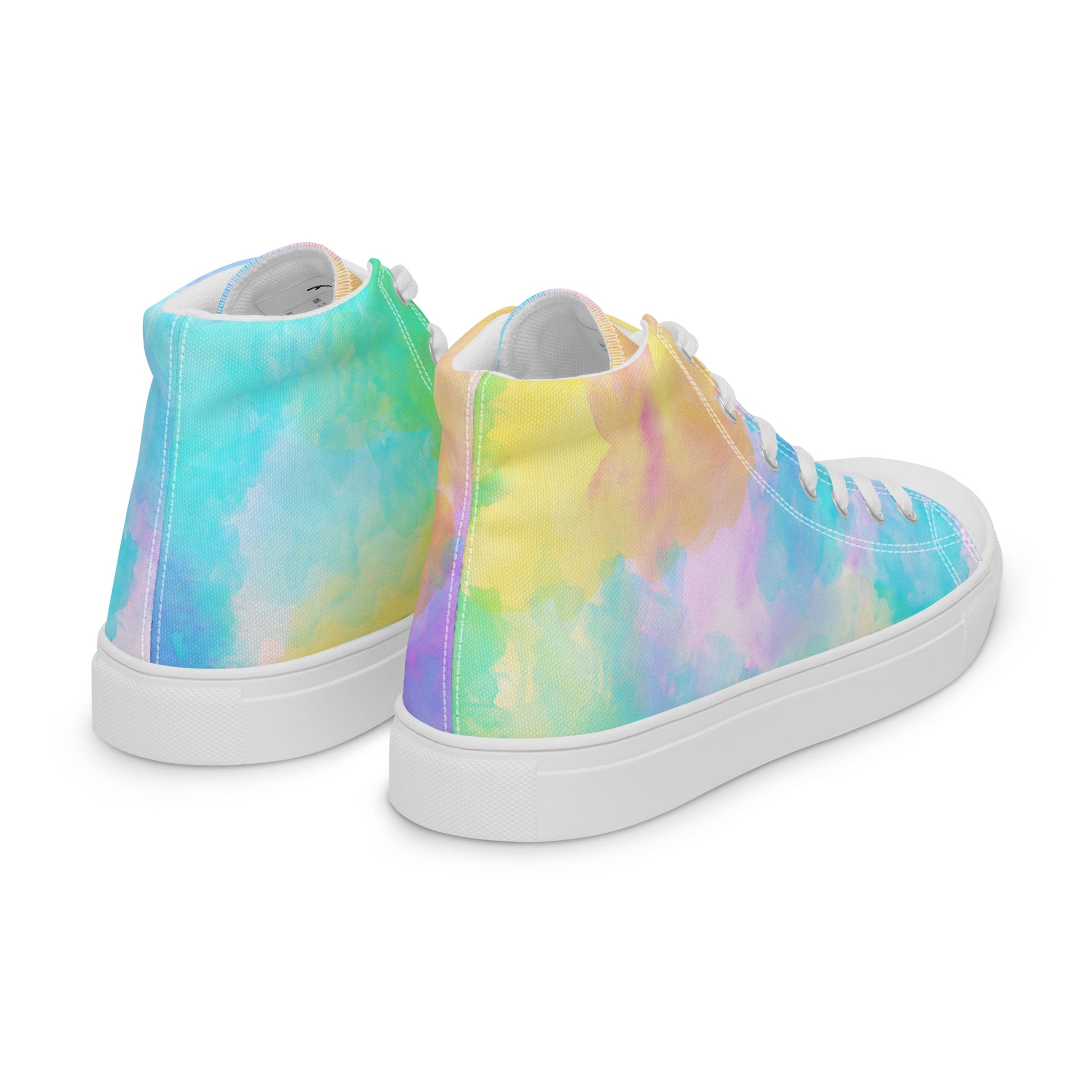 Vista laterale delle sneakers alte in tela da donna